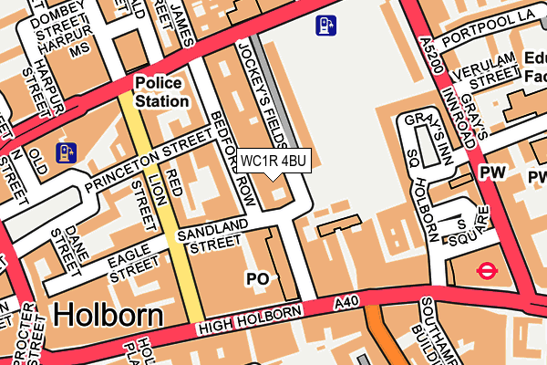 WC1R 4BU map - OS OpenMap – Local (Ordnance Survey)