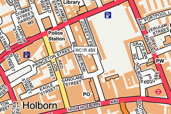 WC1R 4BX map - OS OpenMap – Local (Ordnance Survey)