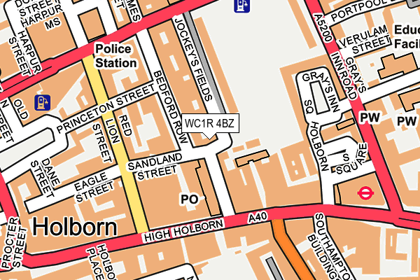 WC1R 4BZ map - OS OpenMap – Local (Ordnance Survey)