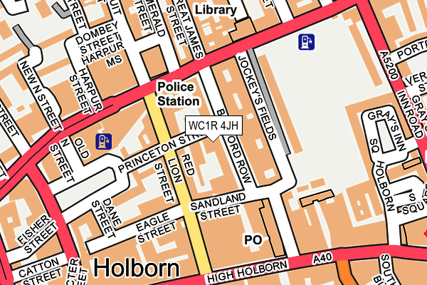 WC1R 4JH map - OS OpenMap – Local (Ordnance Survey)