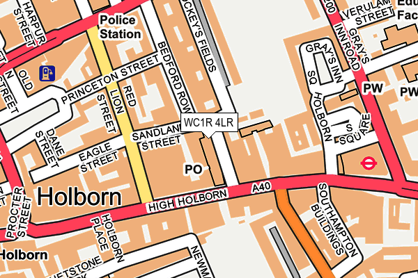 WC1R 4LR map - OS OpenMap – Local (Ordnance Survey)