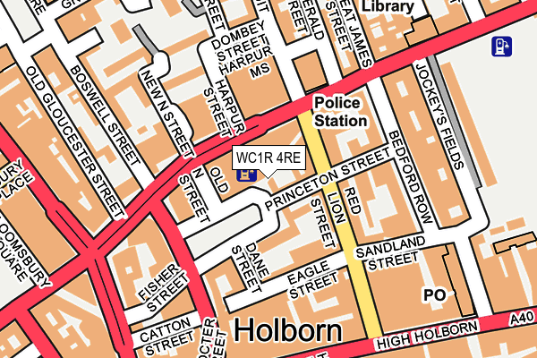 WC1R 4RE map - OS OpenMap – Local (Ordnance Survey)