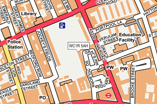 WC1R 5AH map - OS OpenMap – Local (Ordnance Survey)