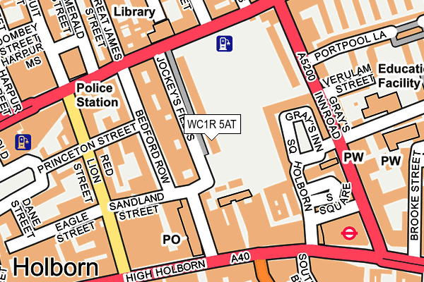 WC1R 5AT map - OS OpenMap – Local (Ordnance Survey)