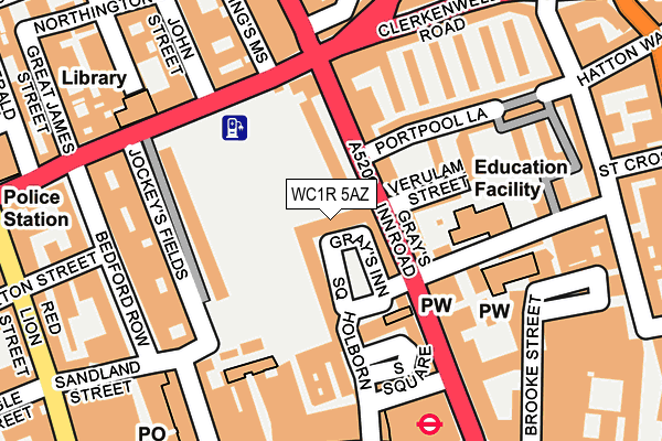 WC1R 5AZ map - OS OpenMap – Local (Ordnance Survey)