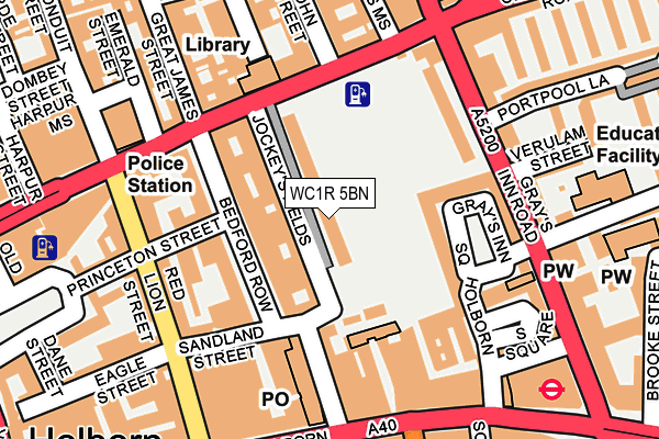 WC1R 5BN map - OS OpenMap – Local (Ordnance Survey)