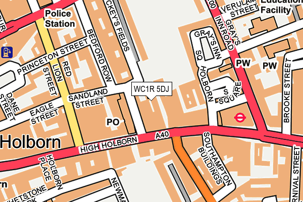 WC1R 5DJ map - OS OpenMap – Local (Ordnance Survey)