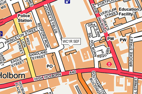 WC1R 5EF map - OS OpenMap – Local (Ordnance Survey)