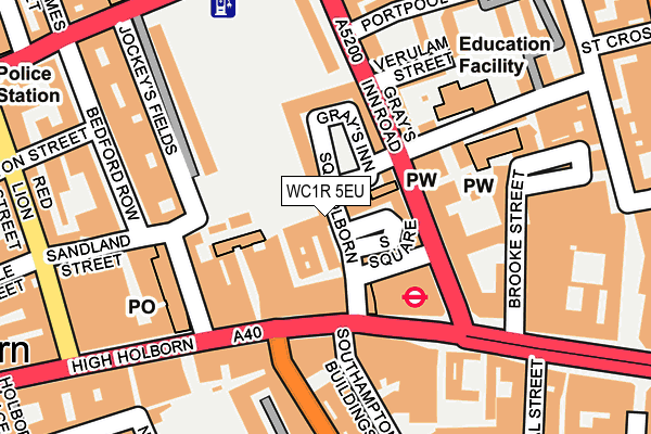 WC1R 5EU map - OS OpenMap – Local (Ordnance Survey)