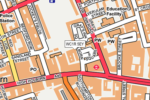WC1R 5EY map - OS OpenMap – Local (Ordnance Survey)