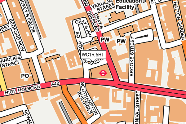 WC1R 5HT map - OS OpenMap – Local (Ordnance Survey)