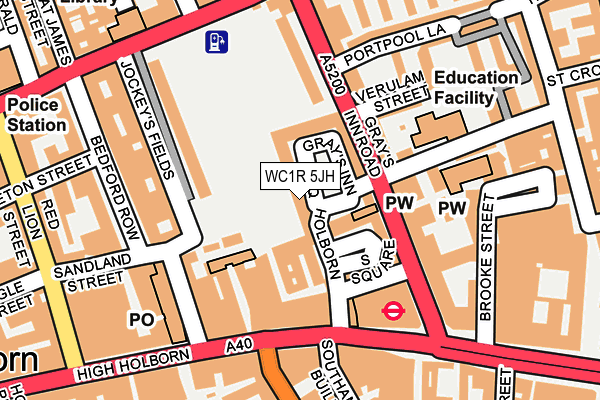 WC1R 5JH map - OS OpenMap – Local (Ordnance Survey)