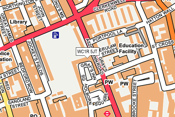 WC1R 5JT map - OS OpenMap – Local (Ordnance Survey)