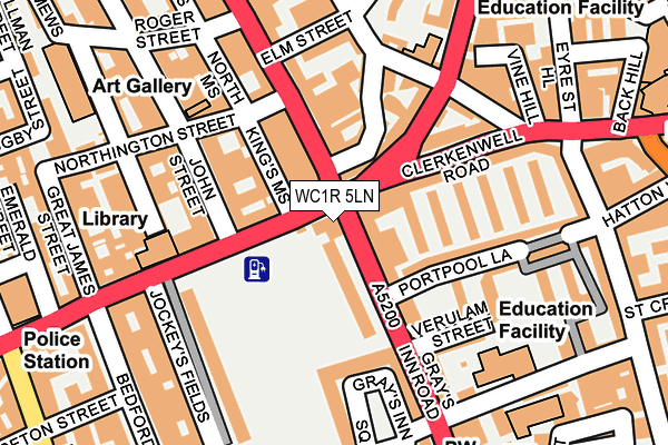 WC1R 5LN map - OS OpenMap – Local (Ordnance Survey)