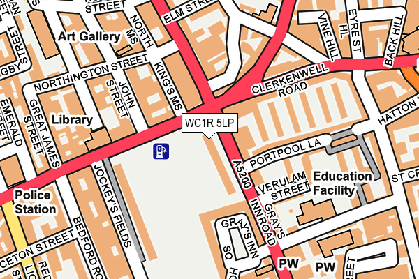 WC1R 5LP map - OS OpenMap – Local (Ordnance Survey)