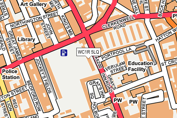 WC1R 5LQ map - OS OpenMap – Local (Ordnance Survey)