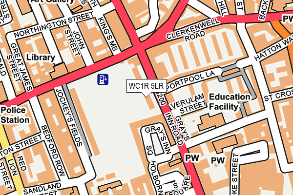 WC1R 5LR map - OS OpenMap – Local (Ordnance Survey)