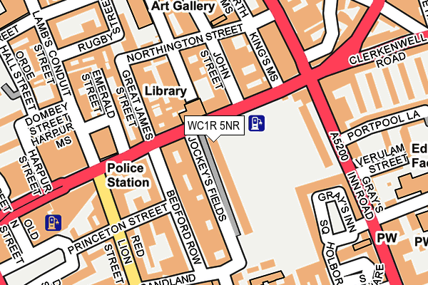 WC1R 5NR map - OS OpenMap – Local (Ordnance Survey)