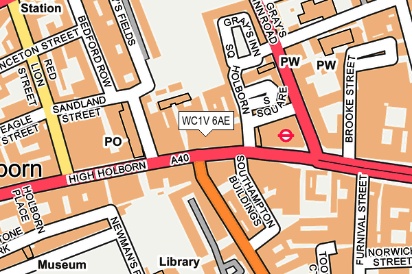 WC1V 6AE map - OS OpenMap – Local (Ordnance Survey)