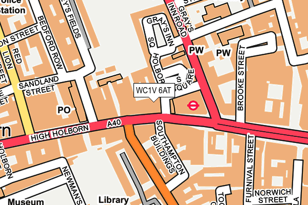 WC1V 6AT map - OS OpenMap – Local (Ordnance Survey)