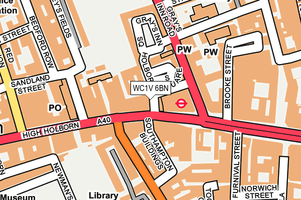 WC1V 6BN map - OS OpenMap – Local (Ordnance Survey)
