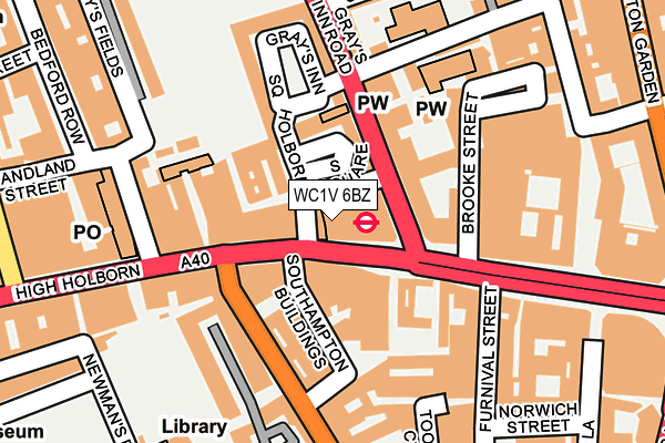 WC1V 6BZ map - OS OpenMap – Local (Ordnance Survey)