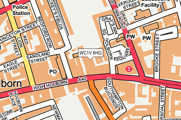 WC1V 6HG map - OS OpenMap – Local (Ordnance Survey)