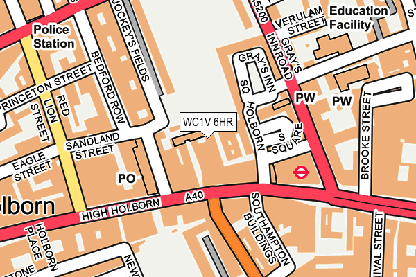 WC1V 6HR map - OS OpenMap – Local (Ordnance Survey)