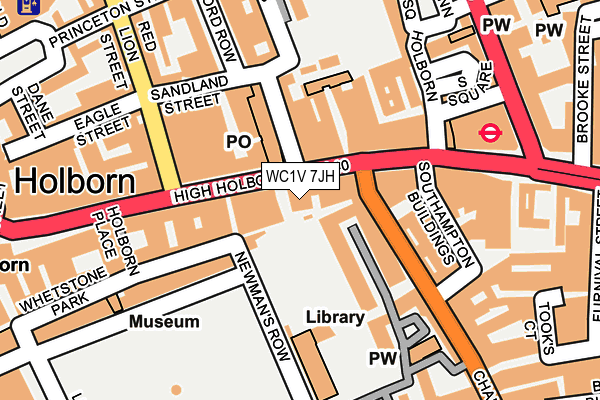 WC1V 7JH map - OS OpenMap – Local (Ordnance Survey)
