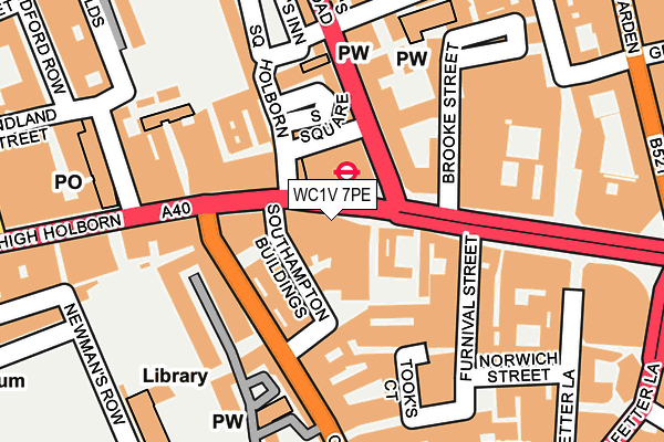 WC1V 7PE map - OS OpenMap – Local (Ordnance Survey)