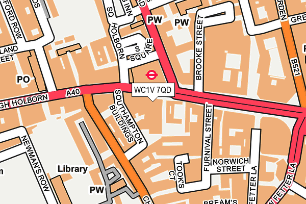 WC1V 7QD map - OS OpenMap – Local (Ordnance Survey)