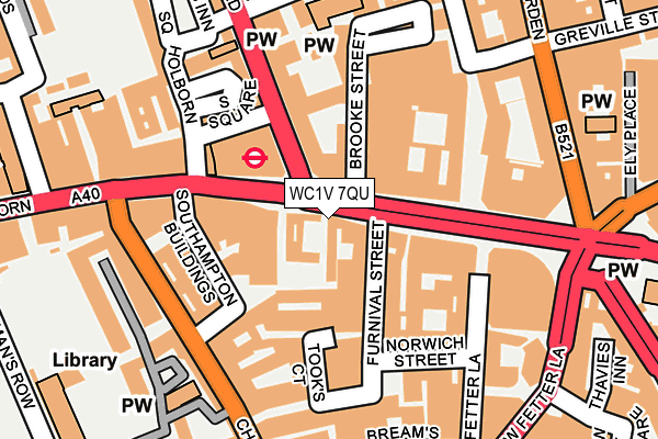 WC1V 7QU map - OS OpenMap – Local (Ordnance Survey)