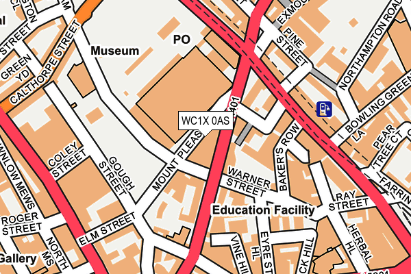 WC1X 0AS map - OS OpenMap – Local (Ordnance Survey)
