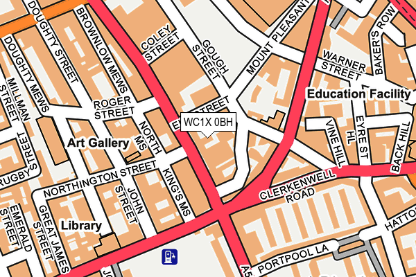 WC1X 0BH map - OS OpenMap – Local (Ordnance Survey)