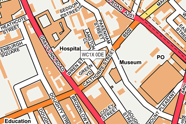 WC1X 0DE map - OS OpenMap – Local (Ordnance Survey)