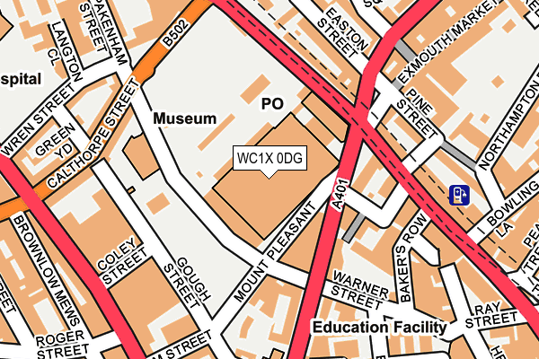 WC1X 0DG map - OS OpenMap – Local (Ordnance Survey)