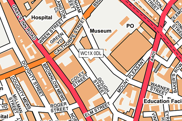 WC1X 0DL map - OS OpenMap – Local (Ordnance Survey)