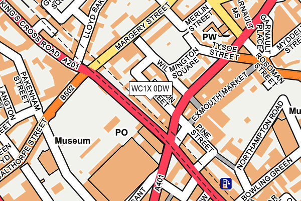 WC1X 0DW map - OS OpenMap – Local (Ordnance Survey)