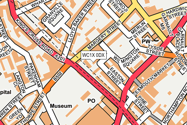 WC1X 0DX map - OS OpenMap – Local (Ordnance Survey)