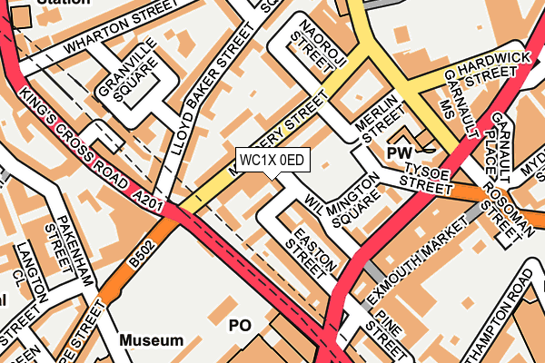 WC1X 0ED map - OS OpenMap – Local (Ordnance Survey)