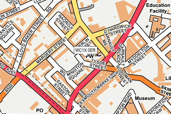 WC1X 0ER map - OS OpenMap – Local (Ordnance Survey)