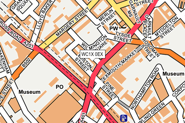 WC1X 0EX map - OS OpenMap – Local (Ordnance Survey)