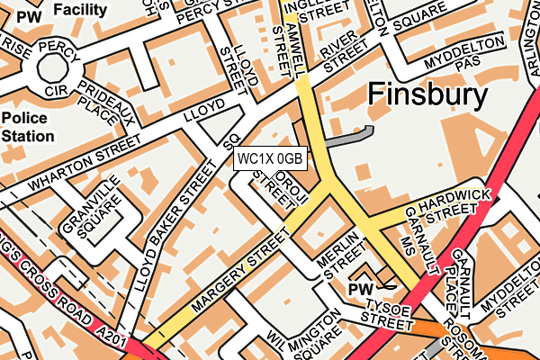 WC1X 0GB map - OS OpenMap – Local (Ordnance Survey)