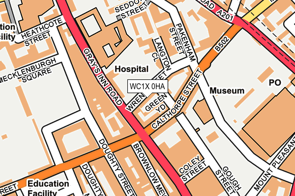 WC1X 0HA map - OS OpenMap – Local (Ordnance Survey)