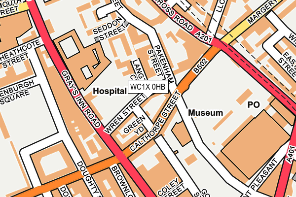 WC1X 0HB map - OS OpenMap – Local (Ordnance Survey)