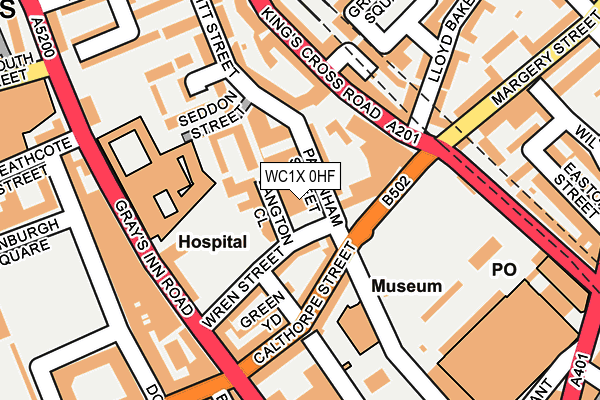 WC1X 0HF map - OS OpenMap – Local (Ordnance Survey)