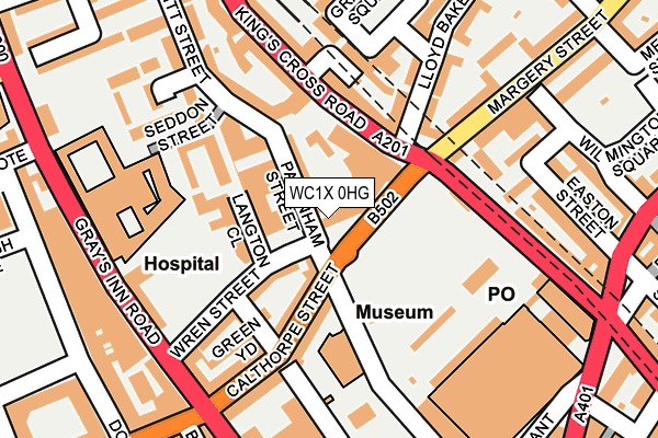 WC1X 0HG map - OS OpenMap – Local (Ordnance Survey)