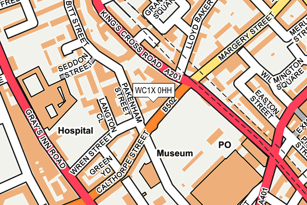 WC1X 0HH map - OS OpenMap – Local (Ordnance Survey)