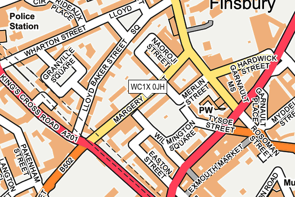 WC1X 0JH map - OS OpenMap – Local (Ordnance Survey)