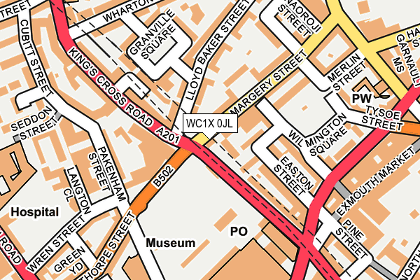 WC1X 0JL map - OS OpenMap – Local (Ordnance Survey)